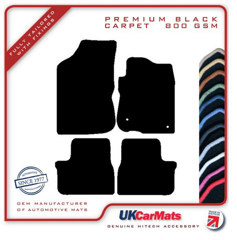 Peugeot 208 2012-2019 Black Premium Carpet Tailored Car Mats HITECH