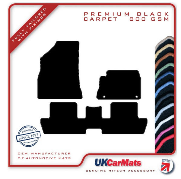 Peugeot 3008 2008-2016 Black Premium Carpet Tailored Car Mats HITECH