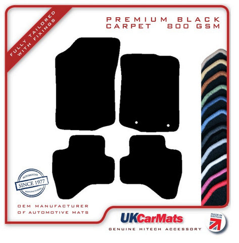 Peugeot 108 2014 onwards Black Premium Carpet Tailored Car Mats HITECH