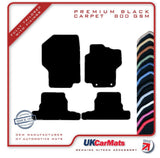 Peugeot 1007 2004-2009 Black Premium Carpet Tailored Car Mats HITECH