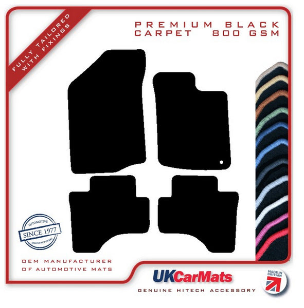 Peugeot 107 (One Fixing Driver) 2005-2010 Black Premium Carpet Tailored Car Mats HITECH