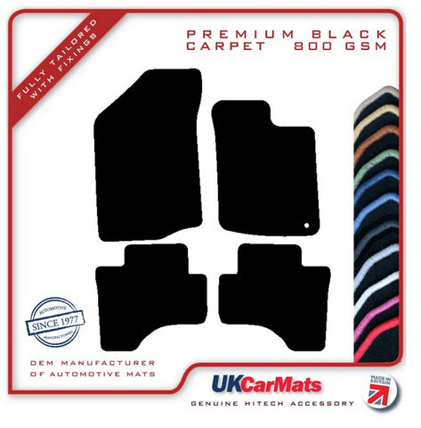 Peugeot 107 (One Fixing Driver) 2005-2010 Black Premium Carpet Tailored Car Mats HITECH