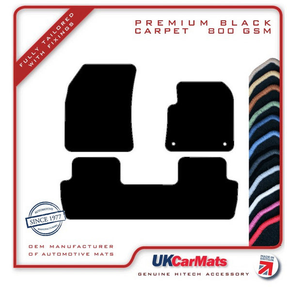 Peugeot 5008 2017-2024 Black Premium Carpet Tailored Car Mats HITECH