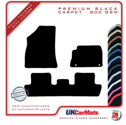 Peugeot 5008 2009-2017 Black Premium Carpet Tailored Car Mats HITECH