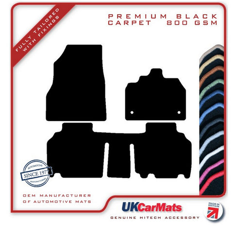 Renault Kangoo II 2008-2021 Black Premium Carpet Tailored Car Mats HITECH