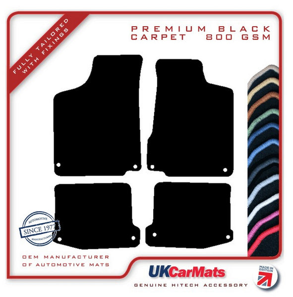 Seat Ibiza 1999-2002 Black Premium Carpet Tailored Car Mats HITECH