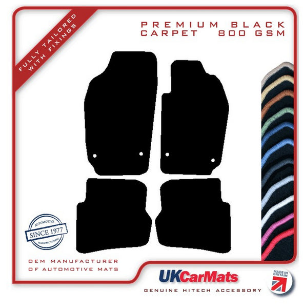 Seat Ibiza 2002-2008 Black Premium Carpet Tailored Car Mats HITECH