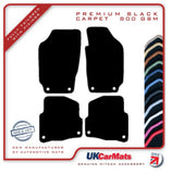 Skoda Fabia (Round Stud Fixings) 1999-2007 Black Premium Carpet Tailored Car Mats HITECH