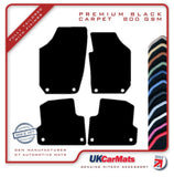 Skoda Fabia (Round Stud Fixings) 2007-2014 Black Premium Carpet Tailored Car Mats HITECH