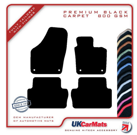 Seat Alhambra 2010-2020 Black Premium Carpet Tailored Car Mats HITECH