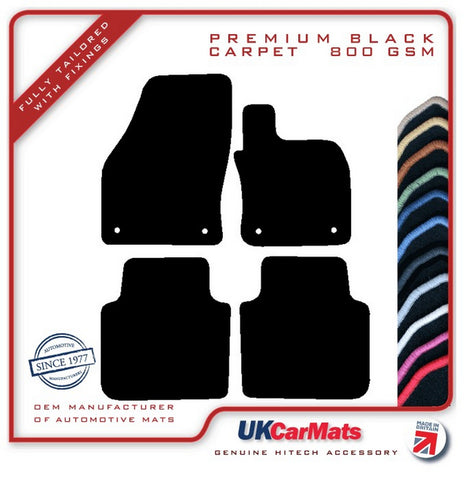 Skoda Kodiaq 2016 onwards Black Premium Carpet Tailored Car Mats HITECH