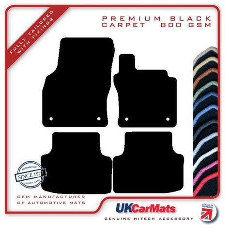 Skoda Octavia 2013-2020 Black Premium Carpet Tailored Car Mats HITECH