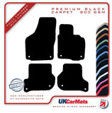 Skoda Octavia (Round Stud Fix All 4) 2004-2013 Black Premium Carpet Tailored Car Mats HITECH