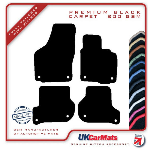 Skoda Octavia (Oval Twist Fix All 4) 2004-2013 Black Premium Carpet Tailored Car Mats HITECH