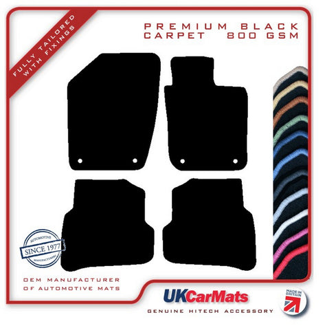 Skoda Fabia (Oval Twist Fixings) 2015-2021 Black Premium Carpet Tailored Car Mats HITECH