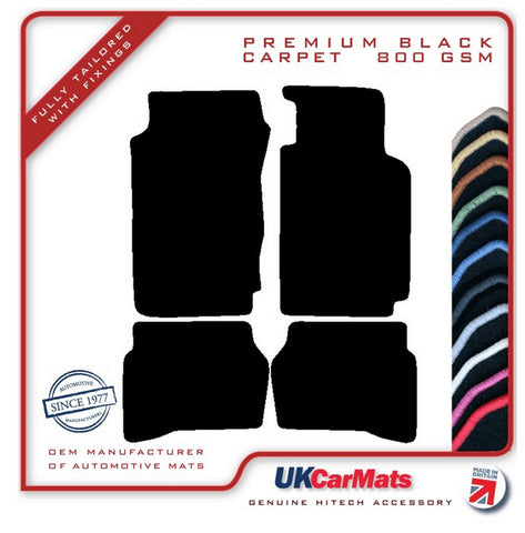 Toyota Corolla 1987-1992 Black Premium Carpet Tailored Car Mats HITECH