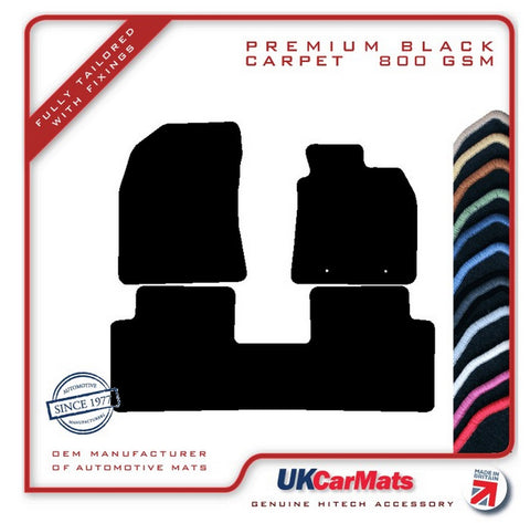Toyota Avensis (Eyelets) 2009-2011 Black Premium Carpet Tailored Car Mats HITECH