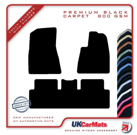 Tesla Model 3 2017-2021 Black Premium Carpet Tailored Car Mats HITECH