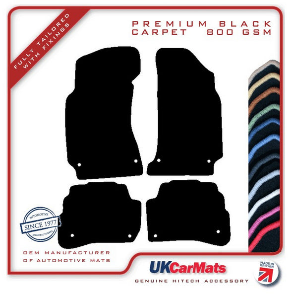 VW Passat Stud Fixing 2000-2005 Black Premium Carpet Tailored Car Mats HITECH
