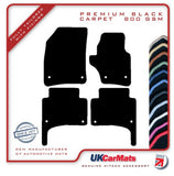 VW Touareg 1st gen (Oval Fixings) 2003-2007 Black Premium Carpet Tailored Car Mats HITECH