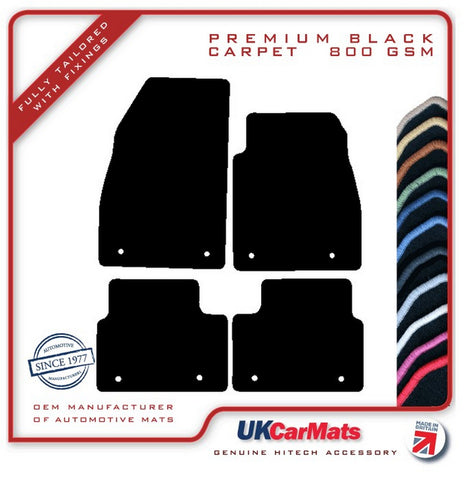 Vauxhall Insignia (Front + Rear Fixings) 2013-2017 Black Premium Carpet Tailored Car Mats HITECH
