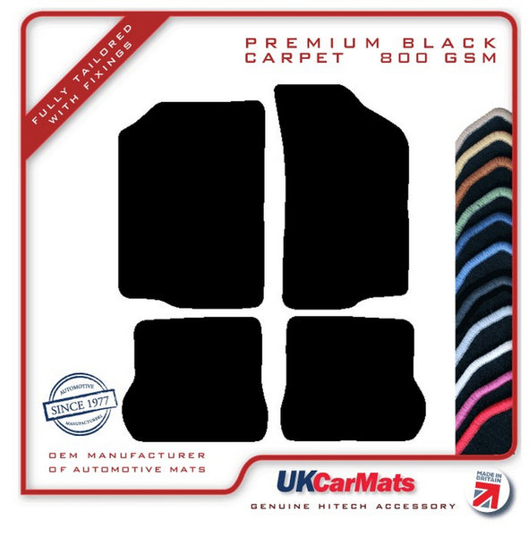 VW Scirocco 1982-1992 Black Premium Carpet Tailored Car Mats HITECH