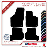 Volkswagen VW Golf Mk5 (Round Stud Fixings) 2007-2008 Black Premium Carpet Tailored Car Mats HITECH