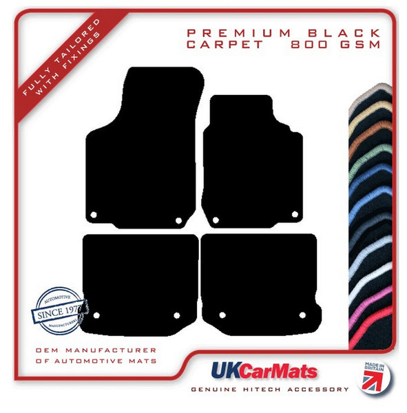 VW Bora + V5 1999-2004 Black Premium Carpet Tailored Car Mats HITECH