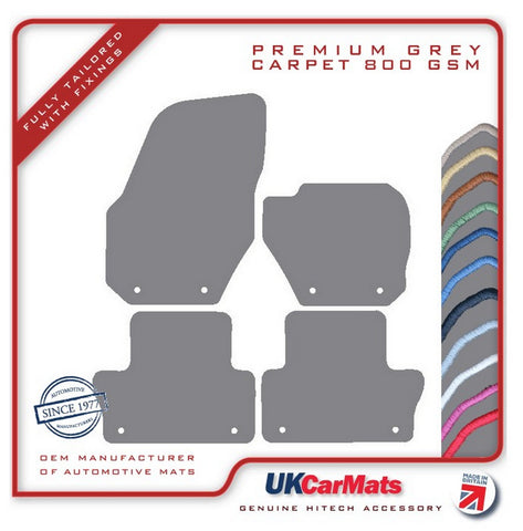 Volvo XC60 2008-2017 Grey Premium Carpet Tailored Car Mats HITECH