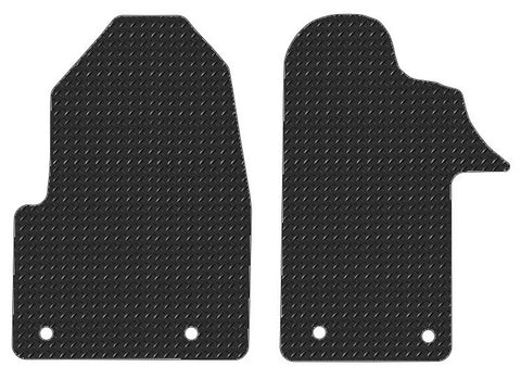 Renault Master 2Pce Front 2010 onwards Chequered Rubber Tailored Van Mats HITECH