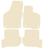 Skoda Octavia (Round Stud Fix Fronts Only) 2004-2013 Beige Luxury Velour Tailored Car Mats NV HITECH