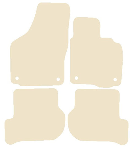 Skoda Octavia (Round Stud Fix Fronts Only) 2004-2013 Beige Luxury Velour Tailored Car Mats NV HITECH
