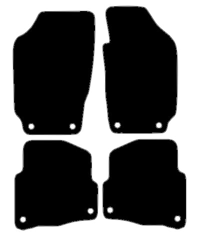 Skoda Fabia (Round Stud Fixings) 1999-2007 Black Luxury Velour Tailored Car Mats NV HITECH