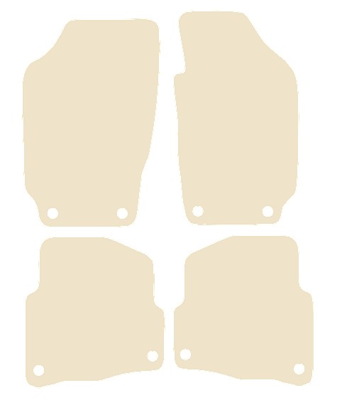 Skoda Fabia (Round Stud Fixings) 1999-2007 Beige Luxury Velour Tailored Car Mats NV HITECH