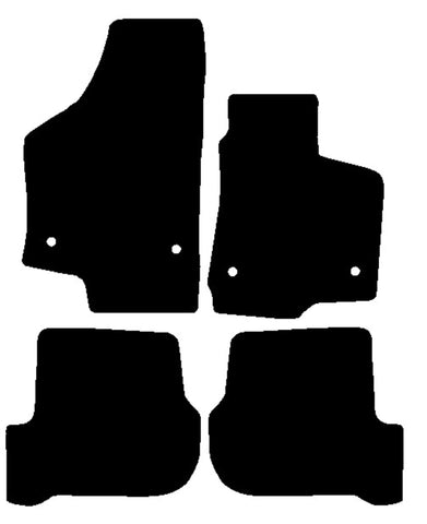 Seat Leon Mk2 (Inc Cupra / R & FR) 2005-2012 Black Luxury Velour Tailored Car Mats NV HITECH