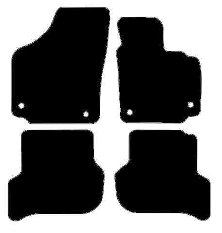 Seat Altea 2004-2015 Black Luxury Velour Tailored Car Mats NV HITECH