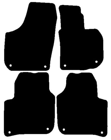 Skoda Superb 2008-2015 Black Luxury Velour Tailored Car Mats NV HITECH