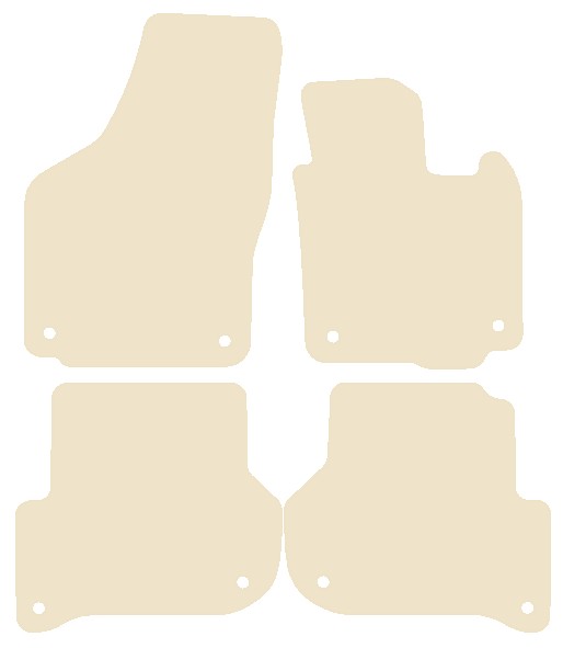 Skoda Yeti 2009-2017 Beige Luxury Velour Tailored Car Mats NV HITECH