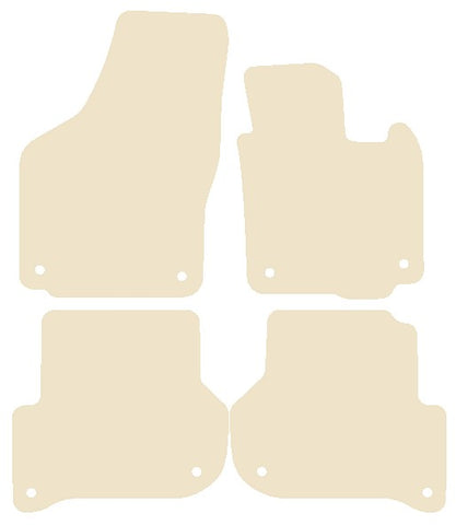 Skoda Yeti 2009-2017 Beige Luxury Velour Tailored Car Mats NV HITECH
