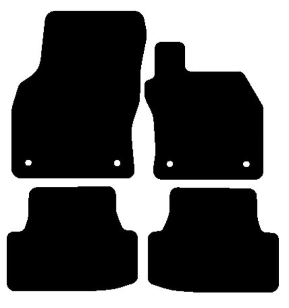 Seat Leon Mk3 (Inc Cupra / R & FR) 2012-2020 Black Luxury Velour Tailored Car Mats NV HITECH