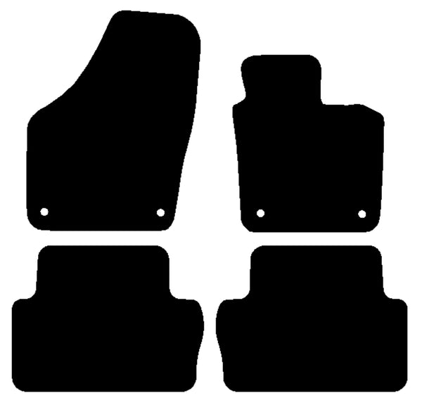Seat Alhambra 2010 onwards Black Luxury Velour Tailored Car Mats NV HITECH