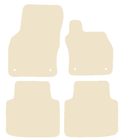 Skoda Superb 2015 onwards Beige Luxury Velour Tailored Car Mats NV HITECH