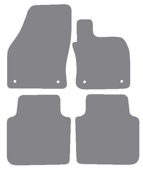 Skoda Kodiaq 2016 onwards Grey Premium Carpet Tailored Car Mats NV HITECH