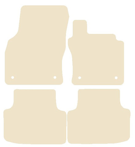 Skoda Octavia 2013-2020 Beige Luxury Velour Tailored Car Mats NV HITECH