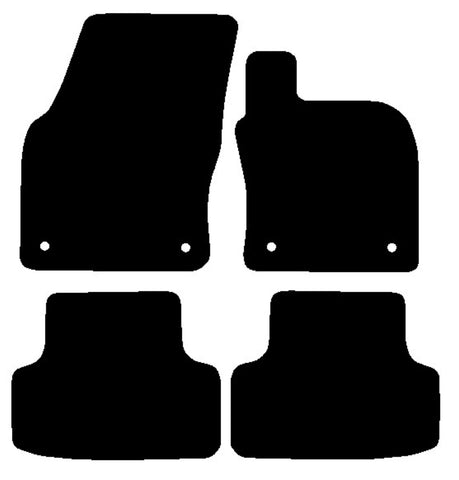 Seat Ateca 2016 onwards Black Luxury Velour Tailored Car Mats NV HITECH