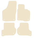 Skoda Octavia (Round Stud Fix All 4) 2004-2013 Beige Luxury Velour Tailored Car Mats NV HITECH