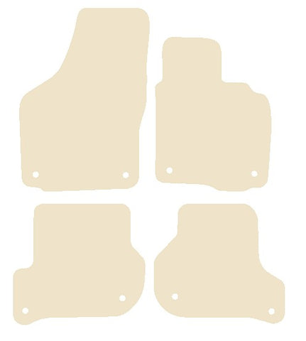 Skoda Octavia (Round Stud Fix All 4) 2004-2013 Beige Luxury Velour Tailored Car Mats NV HITECH