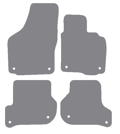 Skoda Octavia (Round Stud Fix All 4) 2004-2013 Grey Premium Carpet Tailored Car Mats NV HITECH