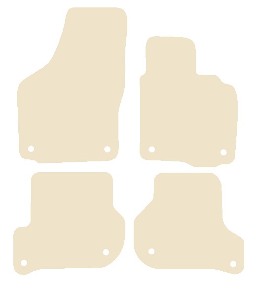 Skoda Octavia (Oval Twist Fix All 4) 2004-2013 Beige Luxury Velour Tailored Car Mats NV HITECH