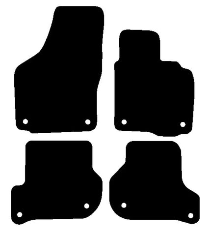 Skoda Octavia (Oval Twist Fix All 4) 2004-2013 Black Premium Carpet Tailored Car Mats NV HITECH